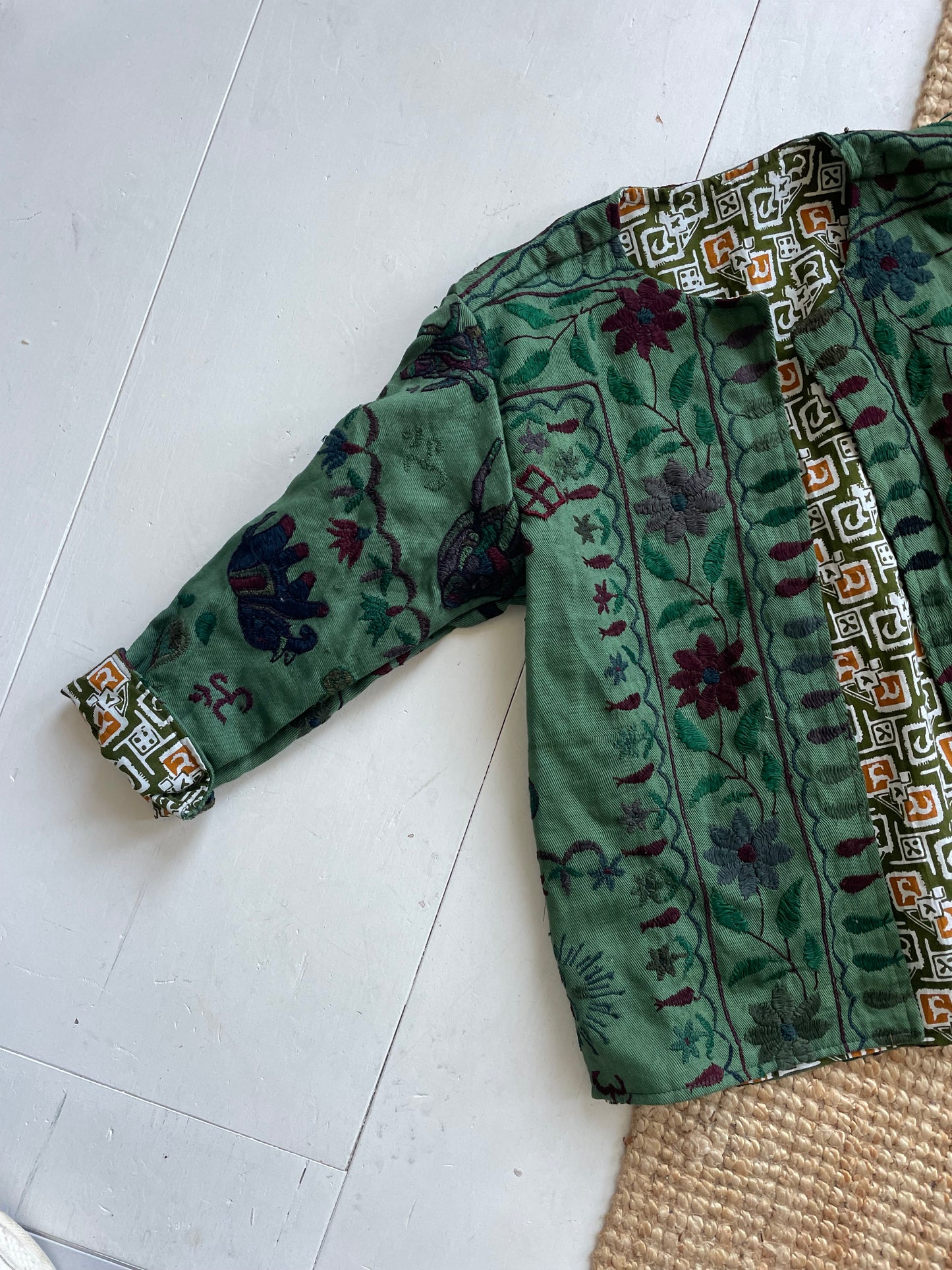 Vintage Kids Coat Green 110 - 116